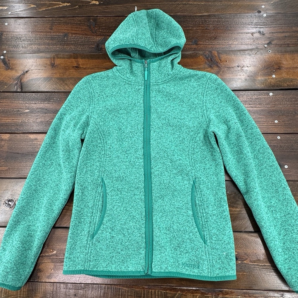 Marmot Norhiem Sweater Knit Fleece Jacket Women's Med Gorpcore Heather Green - Picture 3 of 16